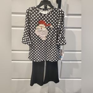 Rare Too Santa Shirt and flare pants kids 5